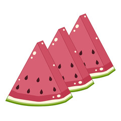 Slices of Fresh Watermelon. Cute and Simple Style.