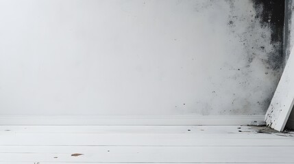Naklejka premium Decayed Room Wall and Floor with Mold Damage