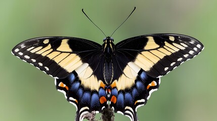 Fototapeta premium Stunning Closeup of a Black Swallowtail Butterfly