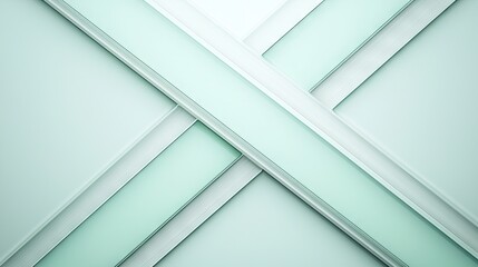 Fototapeta premium Modern abstract pastel green intersecting lines on the wall, background pattern for contemporary design