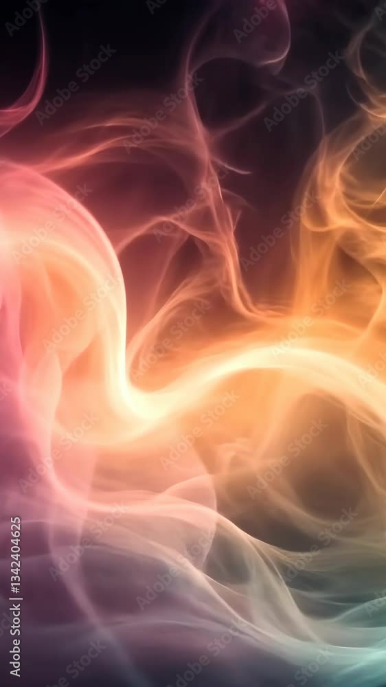 Poster fluid colors swirl in vibrant energy patterns across a dark cosmic background
