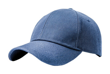 Stylish blue denim baseball cap with adjustable strap, cut out