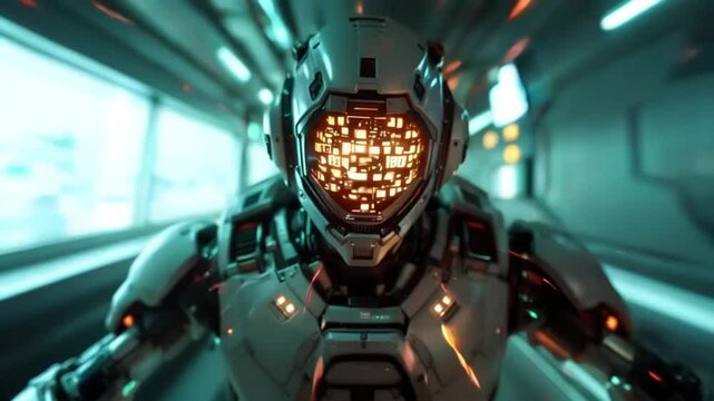 A malfunctioning robot POV filled with static and distorted visuals