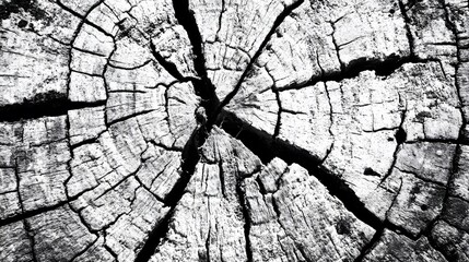 Obraz premium Detailed Black and White Cracked Wood Texture Background