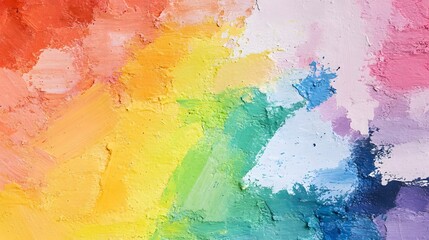 Fototapeta premium Vibrant Rainbow Impasto Oil Painting Texture