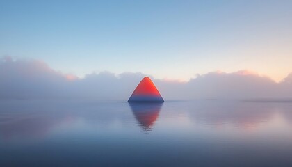 Sunrise Cone for Misty Lake Reflection.