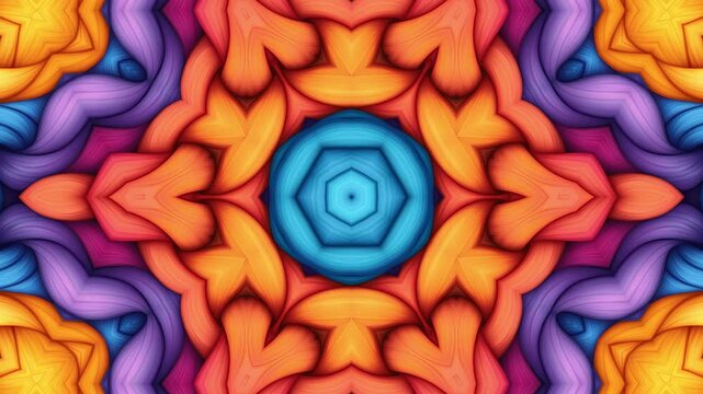 Abstract Colorful Kaleidoscope Pattern with Vibrant Hues