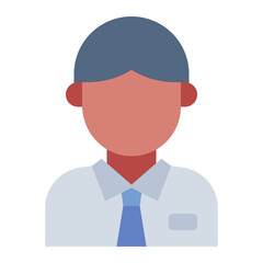 Businessman worker flat icon representing corporate employees