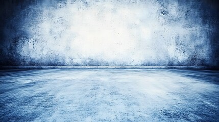 Grungy Blue Concrete Room Interior Background