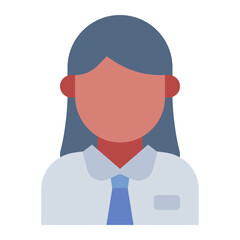 Businesswoman worker flat icon representing female corporate employees