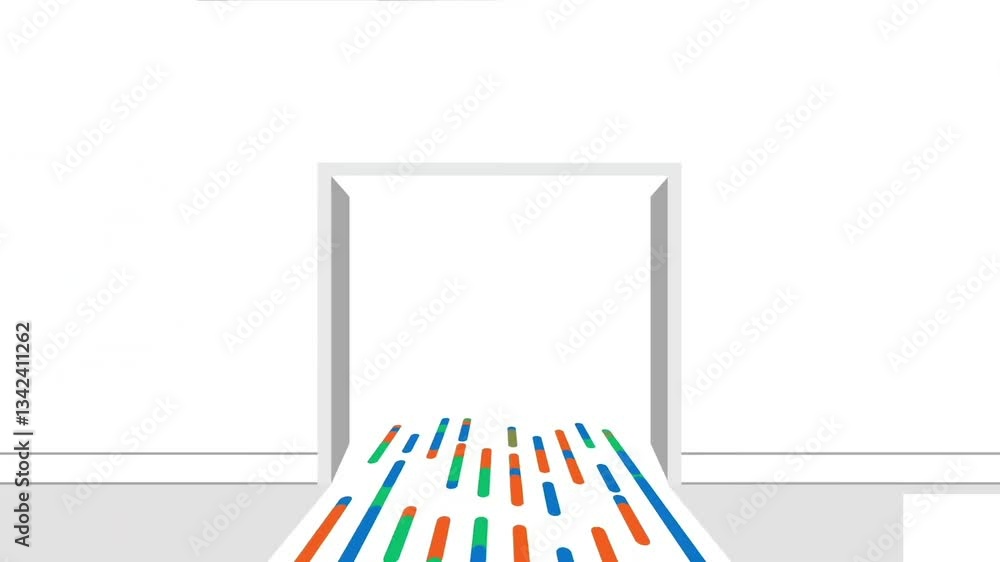 Poster a futuristic data stream moving through a portal, symbolizing digital transformation.