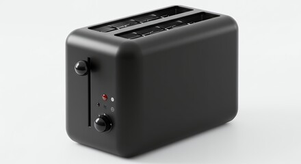 Obraz premium Modern Black Two Slice Toaster Kitchen Appliance