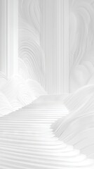 Obraz premium Smooth Curved White Lines with Stairs, abstract background, for presentation or product display