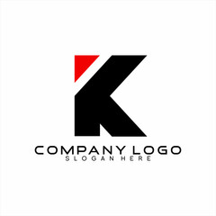 Simple initial letter IK logo design.