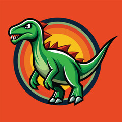 Fototapeta premium Captivating Solid Color Illustration Depicting a Dinosaur Logo