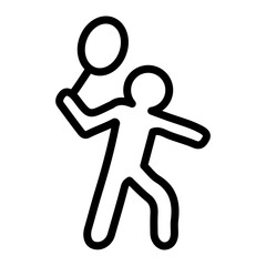 Tennis Player Line Icon