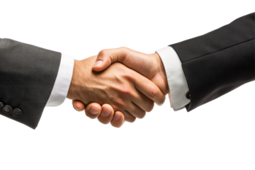 handshake isolated on white background