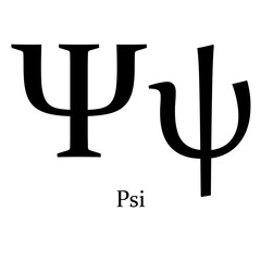Greek alphabet symbol Psi on a Transparent Background