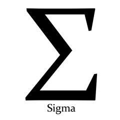 Greek alphabet symbol Sigma on a Transparent Background