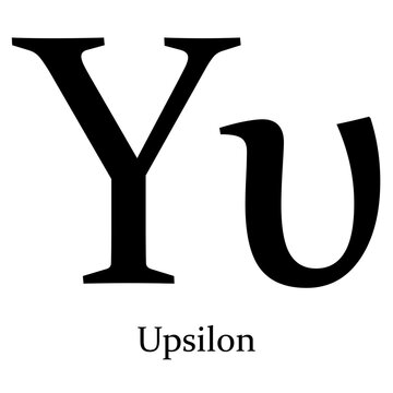 Greek alphabet symbol Upsilon on a Transparent Background