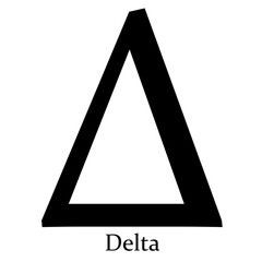 Greek alphabet symbol Delta on a Transparent Background