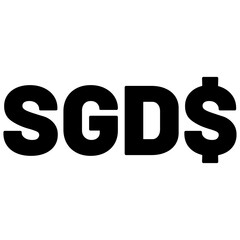 Singapore Dollar currency symbol on a Transparent Background