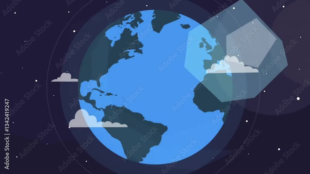 Poster a 3d digital world globe, symbolizing global networking and connectivity.