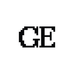 GE monogram logo design letter text name symbol monochrome logotype alphabet character simple logo