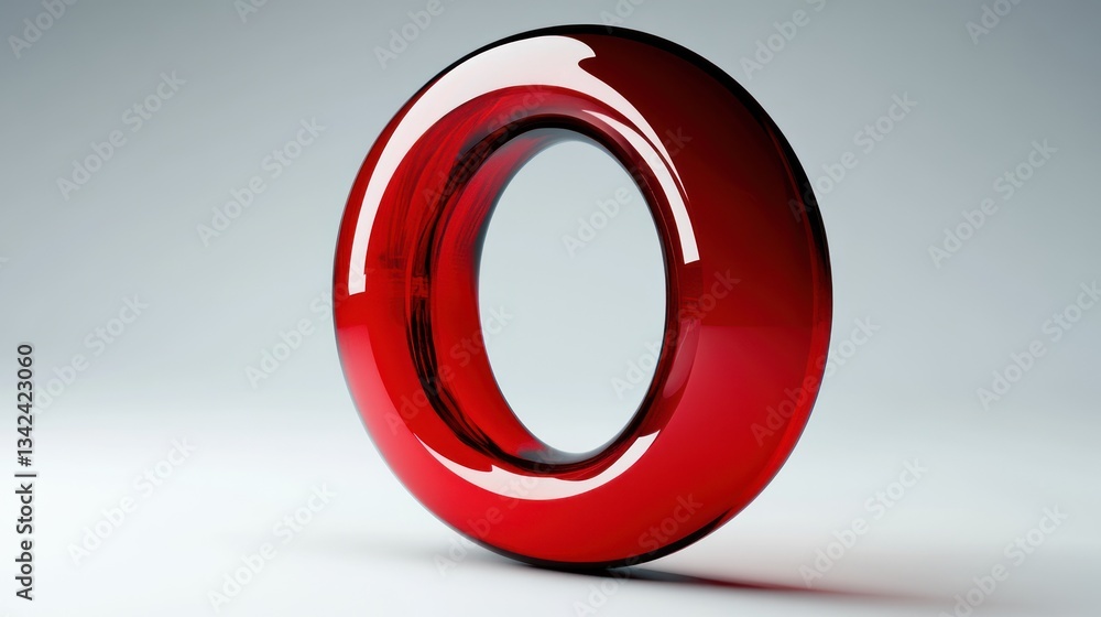 Poster a glossy red torus with reflective surfaces ideal for abstract art and design projects