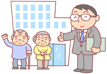 介護のイラスト - 特養ホーム・高齢者向け住宅・福祉施設・施設管理