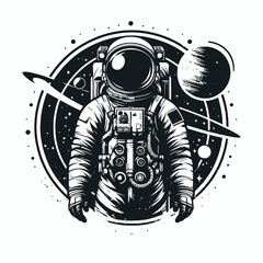 EPS10 형식의 우주비행사 벡터 일러스트레이션, 흰색 배경에 투명한 고립 배경을 가진 컬러풀한 클립아트, 포스터용 © pro100drawn