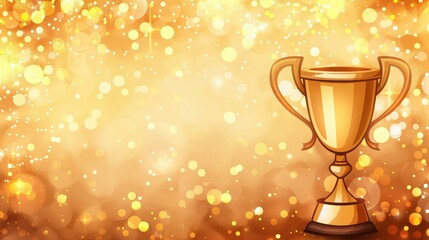 Shine bright with a golden trophy on a bokeh backdrop, perfect for celebrating your next big win or achievement