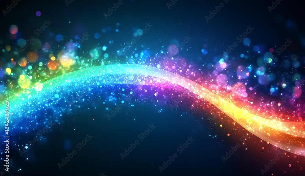 Poster Vibrant Colorful Highlights and Flare Patterns in a Dark Space Environment : Generative AI
