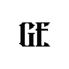 Obraz premium GE monogram logo design letter text name symbol monochrome logotype alphabet character simple logo