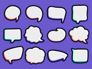 Cartoon Speech Bubble Collection - Hand-Drawn Comic Style Chat Balloons