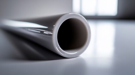 Abstract perspective of a smooth cylindrical shape with a hollow center