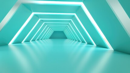 Experience a stunning futuristic tunnel filled with vibrant lights and reflections, perfect for your abstract architecture project.