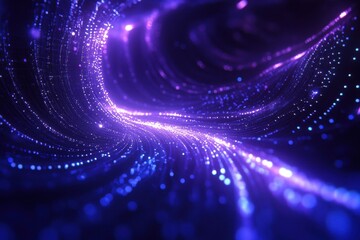 Fototapeta premium Abstract image of glowing particles creating a tunnel effect