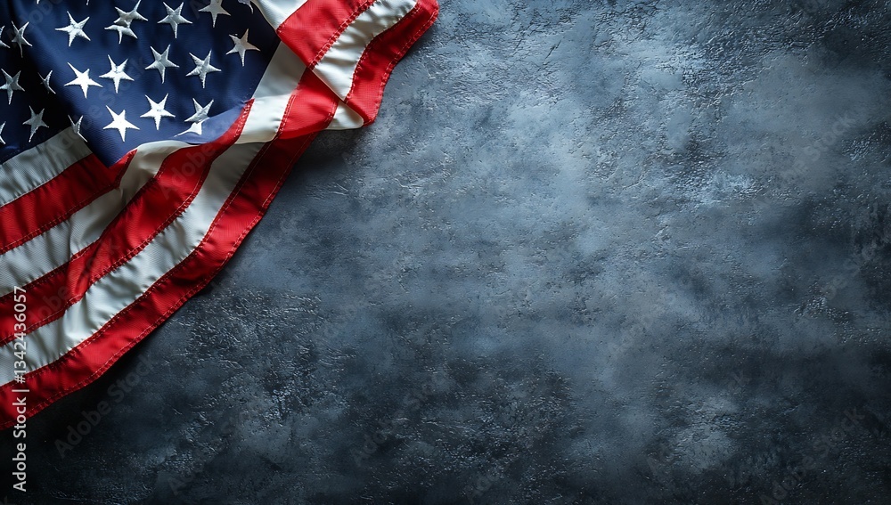 Aufkleber artistic view of american flag on a dark textured backdrop showcasing rich colors and smooth fabric 