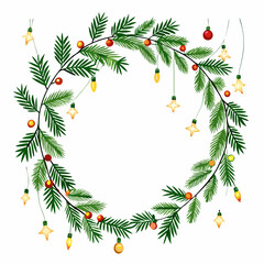 christmas wreath vector illustration