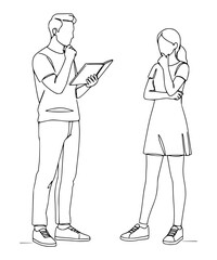 Man and woman critical thinking 