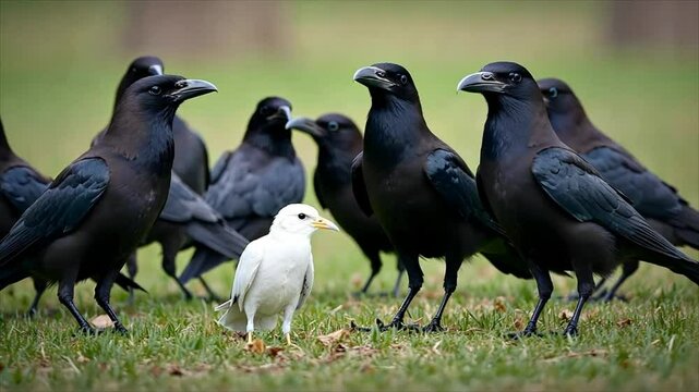 Black and White Drama: You're Not Just a White Crow - You're a Small White Crow Among Huge Black Crows