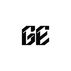 Obraz premium GE monogram logo design letter text name symbol monochrome logotype alphabet character simple logo