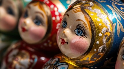 Fototapeta premium colorful Souvenir Russian nested dolls or matrioshka