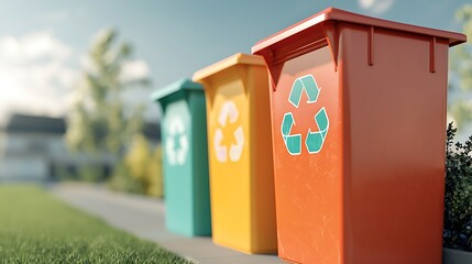 Suburban Recycling Bins for Green Living.