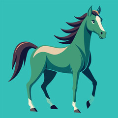 Minimalist Vector Horse Logo on Solid Background