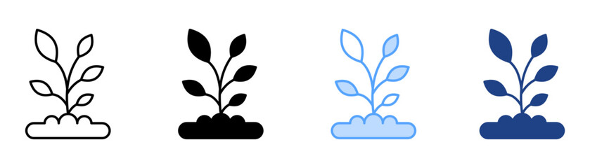 Plant Icon Set Multiple Style Collection