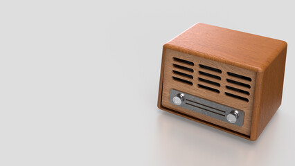 The Radio Vintage for Pod Cast or Music concept 3d Rendering.