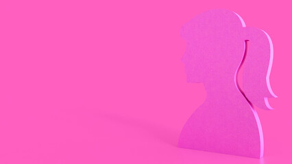 The Woman plat for female or  feminine concept 3d Rendering..