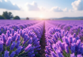 Obraz premium Lavender Field at Sunset
